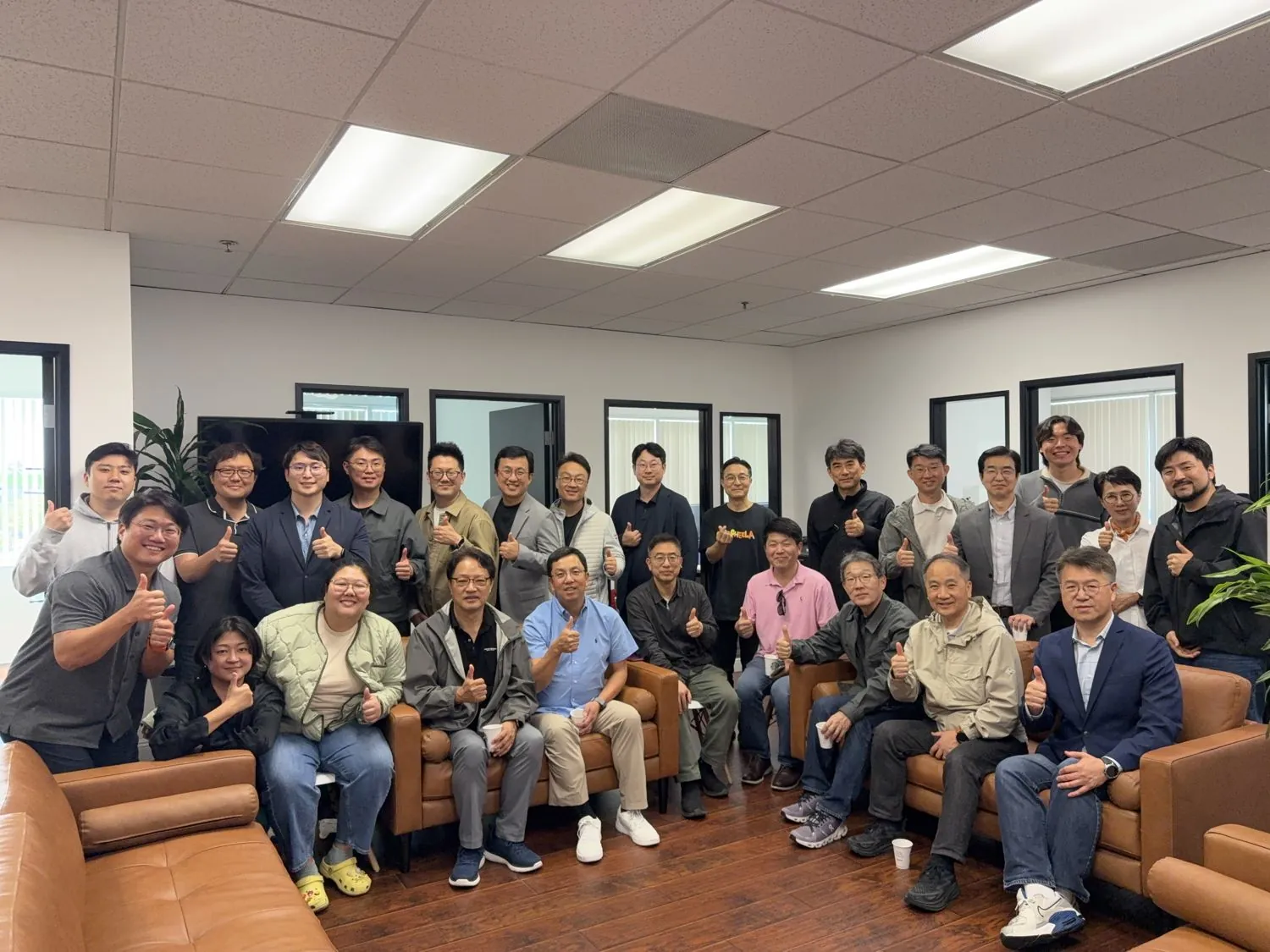 Supporters and staff at the new Irvine office